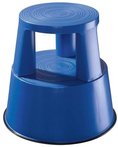 Wedo 212203 Taburete con ruedas de plástico, altura 43 cm, capacidad de carga 150 kg, azul