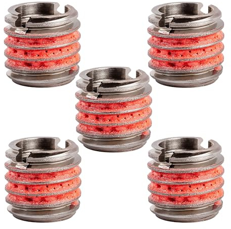 E-Z Lok Externally Threaded Insert, 303 Stainless Steel, 3/8-16 Internal Threads, 9/16-12 External Threads, 0.515 Length, Made in US (Pack of 5)