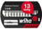 Wiha Bit Set FlipSelector Standard 13-tlg. I 25 mm Pozidriv, TORX 1/4 I magnetischer Bithalter I Öffnen per Knopfdruck (39040)