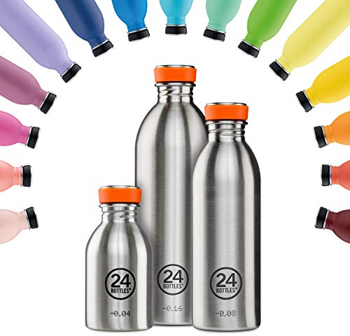 24Bottles Urban - 1L/500ml/250ml Wasserflasche, Trinkflasche mit 100% Dichtem Verschluss Öko BPA-freie Edelstahl-Trinkgflaschen mit Italienischem Design [Nicht thermisch, Ultraleicht]