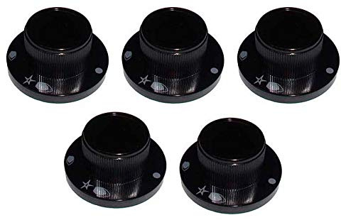 Star Kit 5 manopole di colore nero in plastica per cucina piano cottura a gas - M5513/KIT