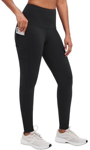baleaf Fleece Lined Leggings Women Winter Thermal Warm Yoga Pants High Waisted with Drawstring Pockets Water Resistant Black XL