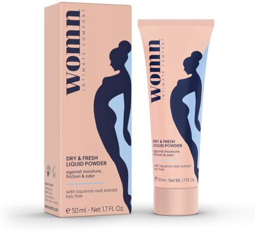 womn Dry & Fresh Liquid Powder – Polvere Corpo in Crema senza Talco contro Sudore, Sfregamenti e Cattivi Odori, 50 ml