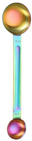 Huayeex 1/3 Stainless Steel Measuring Spoon with Double Head 15ml/5ml - Metal Sided Long Handles Measuring Scoop for Dry or Liquid, Coffee Powder, Espresso, Coffee Making