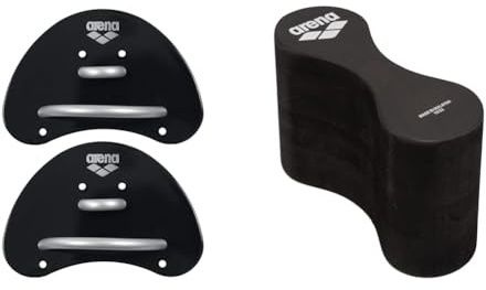 arena Finger Paddle Elite Handpaddel & Unisex-Adult FREEFLOW PULLBUOY II Trainings Ausrüstung, Black, Einheitsgröße