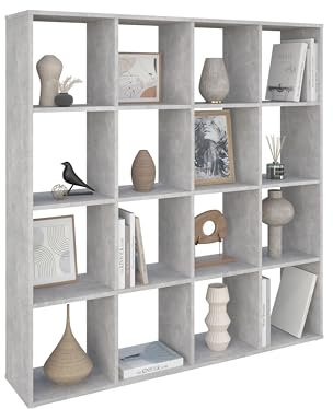 AT4 Regal Cubic Raumteiler - Beton: Langlebiges Melaminholz, viel Stauraum, einfache Montage - modernes Design