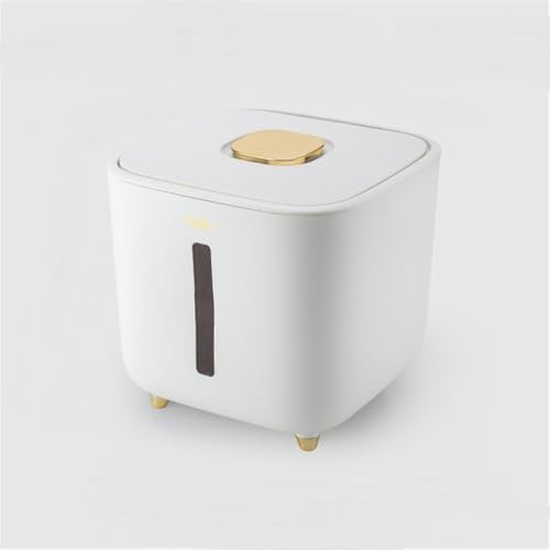 Récipient de Stockage de Riz de 10Kg, Distributeur de Riz de 10Kg avec Couvercle et Tasse à Mesurer, Récipient à Riz En Un Clic, RéCipient à Céréales Carré avec Couvercles Hermétiques pour Fhien