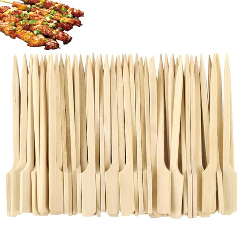 200 Pcs Wooden Skewers, Skewers Wood,9cm Toothpicks for Fruit BBQ Sausage Snacks Natural Wooden Paddle Bamboo Mini Food Sticks for Buffets Party
