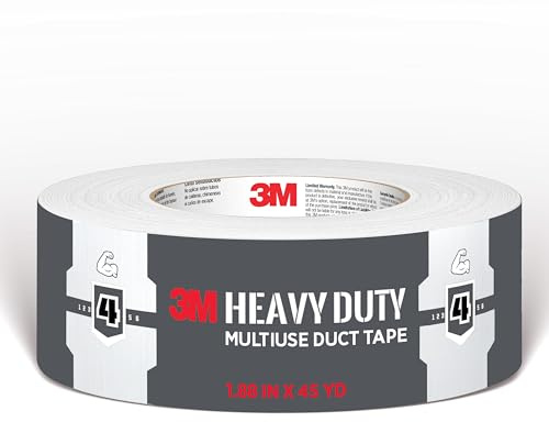 3M White Duct Tape, 1.88in x 45yd, 1 Roll, Heavy Duty Multi-Surface, Temporary Solutions for Sealing, Holding, and Reinforcing, Tear by Hand Vertically and Horizontally, Staple for Every Toolbox