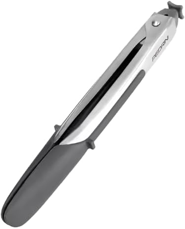 Pedrini Pinze da cucina multiuso in acciaio con terminale in silicone, 25 cm