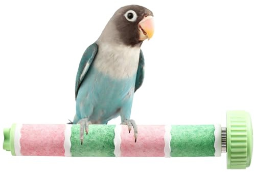 Perchoir pour Cage a Oiseaux,Pierre a Aiguiser pour Bec de Perroquets,Perruches,Calopsittes,Conures et Autres Petits Oiseaux