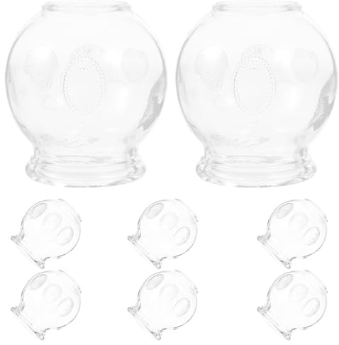 DECOMELODY Ventouses Professionnelles en Verre Lot de 8 pour Massage et Relaxation Musculaire Surface Lisse et Résistante Usage Domestique