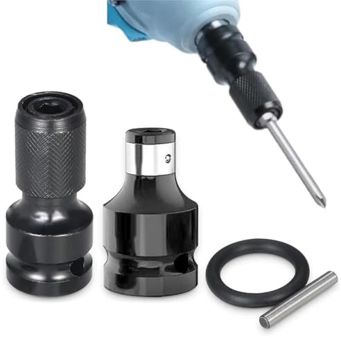 2 Pcs Adaptateurs D'embouts Pour Clé à Chocs, Convertisseur Douille 1/2 à 1/4, Adaptateurs de Douille 1/2 carré à 1/4 Hexagonal, pour Clé à Cliquet à Impact et Douille de Porte-Embout de Tournevis