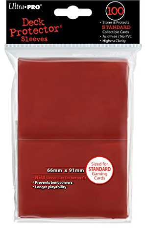 Ultra Pro SLEEVES Solid 100 Card Game (Red)