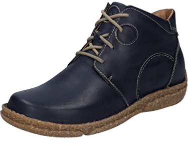 Josef Seibel Damen Schnürstiefeletten Neele 46,Weite G (Normal),Wechselfußbett,schnürboots,reißverschluss,Stiefel,Ocean / 950-530,41 EU