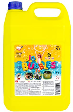 Tuban Seifenblasenflüssigkeit für große Seifenblasen 5000 ml – Seifenblasenlösung 5L – Spielzeug für Kinder – Seifenblasen machen – Outdoor-Spielspaß