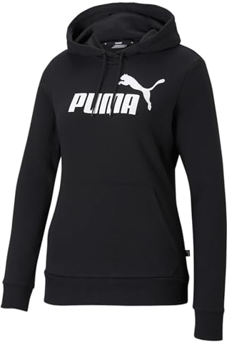 PUMA Damen Ess Logo Hoodie Tr Sweatshirt, Black, M
