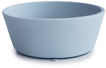 Mushie Silicone Suction Bowl, Non-Slip Suction Bowl for Babies & Toddlers, Material: Food Grade Silicone, Dishwasher & Microwave Safe (Powder Blue)
