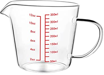 HAODA Bricco per Latte Brocca di Schiuma di Latte di Vetro borosilicato Alto con caffettiera in Scala Pitcher a Vapore brocca Fredda/Resistente al Calore labbino Semplice (Dimensione : 700ml)