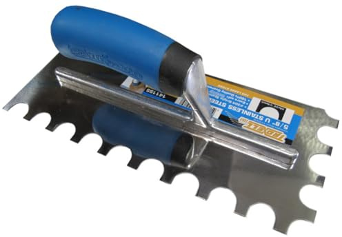 Troxell U Notch Stainless Steel Trowel - 5/8
