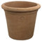 Hirsch Terracotta Vaso ohne Dekoration Ø 40 cm Terra di Impruneta Stabiler Blumentopf Übertopf mit sicherer Standfläche