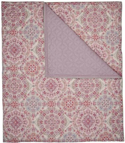 PiP Studio Tagesdecke EL Bordado Pink Blumen Ornamente Floral Geometrisch Früchte Nüsse, Größe:180 x 260 cm