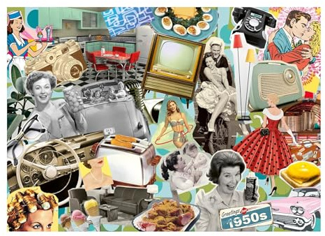Ravensburger The 50s 1000 Piece Jigsaw Puzzle for Adults and Kids 12 Years Up - Retro Nostalgia 1950s