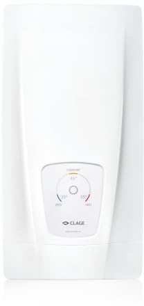 CLAGE Elektroniskt justerbar varmvattenberedare DLX21 Next, för badrum/gruppström, 21 kW 400 V, temperaturval 35, 45 eller 55 °C, energisparande, VDE-GS-certifierad, 3200-36221