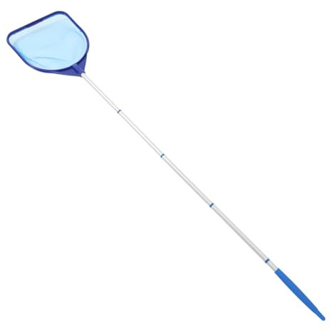 CAXUSD Pond Cleaning Net Five-Section Pole Pool Leaf Rake Lightweight Pool Skimmer Net Versatile Cleaning Equipment and Shallow Water