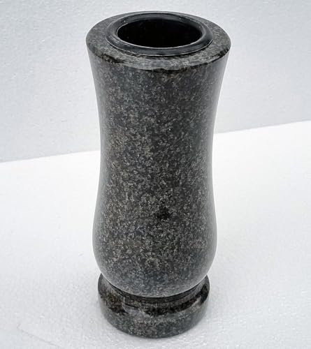 designgrab Petit vase funéraire en granit Nero Impala - Très petit vase pour murs et petites urnes