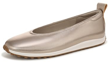 Naturalizer Women's Carla-Sport Ballet Flat Warm Silver Leather 9 W