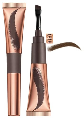 Brow Tint – Peel Off Eyebrow Gel & Semi-Permanent Dye – Waterproof Natural Colour For Sparse Brows With Flat Brush Eye Makeup for Women & Girls（TAUPE 02#）