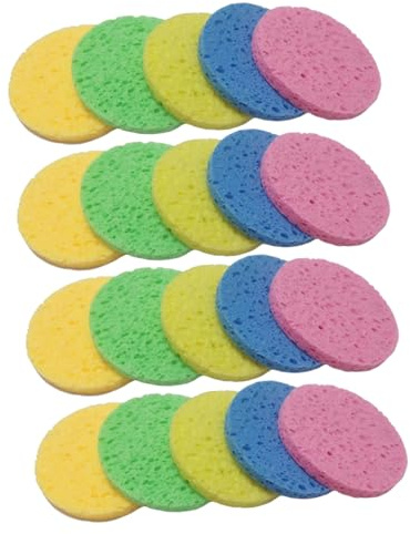 Homoyoyo 30 Stück Komprimierte Gesichtsschwämme Aus Zellstoff Runde Gesichtsschwämme 60mm ø Hautfreundlicher Gesichtsreinigungsschwamm Für Porentiefe Reinigung Und Make up Entfernung