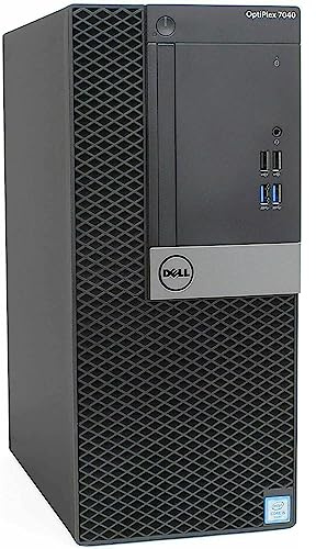 Ordenador de sobremesa Dell Optiplex 7040 Tower, procesador Core i7-6700, memoria RAM 16GB, disco SSD 256GB, HDMI, Win 11 Pro (reacondicionado)