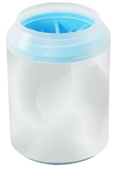 ODAWA Limpiador de patas de perro, gradientes, color gris y blanco, cerdas de silicona suave para exteriores