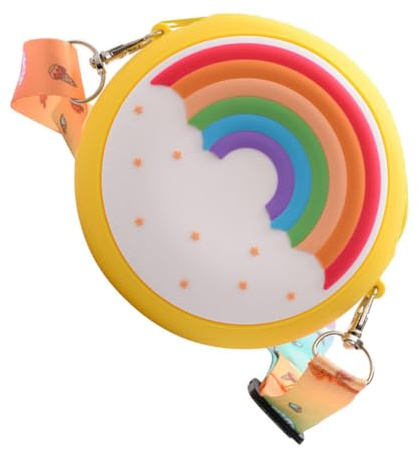 Bolso Cremallera Infantil de Monedero Silicona Amarillo | Ligero, Poliéster y Aleación, para Citas y Fiestas, Formato Compacto Diseño de Llave y Monedas
