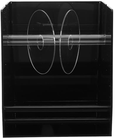 NUOBESTY Distributeur D'étiquettes en Acrylique à 3 Compartiments Amovibles, Porte-autocollants Multi-rouleaux Noir, Organisateur D'autocollants de Bureau et Maison, Boîte Distributrice