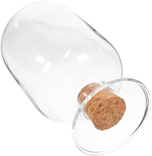 MOKKHNB Botella de Vidrio Transparente Multifuncional para Guardar Cerillas Tapa de Madera, Capacidad 250ml, Diseño Creativo Adecuado para Exhibición y Decoración del Hogar