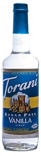Torani® Zuckerfreier Sirup Vanilla (750 ml) – Kalorienarm, perfekter Zusatz für Kaffee & Cocktails, ideal für Barista & Café – Aromasirup für Milchshakes & Desserts – Made in USA