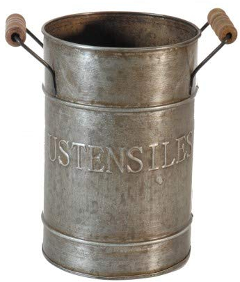 Antic Line 6312 - Cesto Vintage para Cubiertos, de Zinc, diámetro de 12 cm,Altura de 18 cm