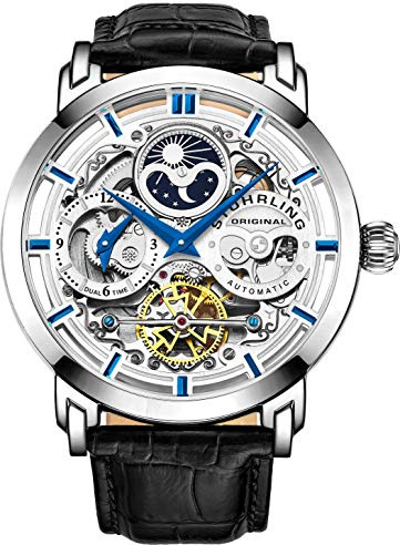 Stuhrling Original Montre Homme Squelette Automatique avec Bracelet en Cuir 371.01