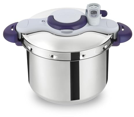 Seb Clipsominut’ Perfect Cocotte-minute 9 L, Autocuiseur induction, Facile à utiliser, Minuteur, Livre 100 recettes inclus, Fabriqué en France, Violet P4624900