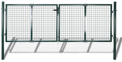 Festnight Portail de clôture de Jardin 289x125 cm / 306x175 cm Acier Vert