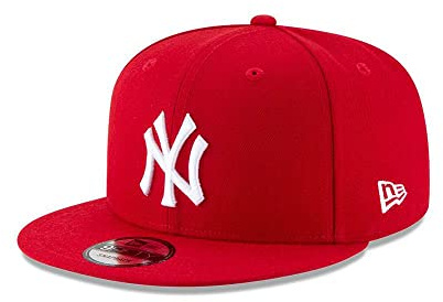 New Era Mens New York Yankees Scarlet Red 9Fifty Adjustable Snapback 950 Cap