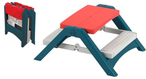 Palplay Table de Pique-Nique Pliable pour Enfants résistante aux UV pour l'intérieur et l'extérieur Table de Jeu et Banc pour Enfants et Tout-Petits