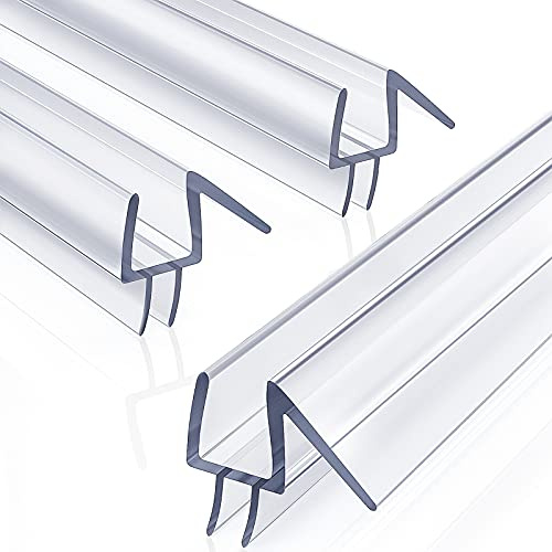 Yecaye 3 Pack 3/8 x 39 Shower Door Bottom Seal,Shower Door Sweep,Frameless Glass Seal Strip,Stop Leaks and Create a Water Barrier, Water Guard 10MM