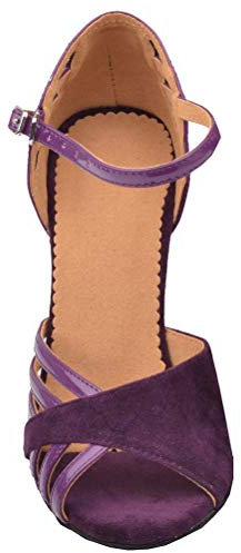 Chaussures carrées confortables pour enseignant débutant pratique danse latine fête mariage salsa, violet, 37 EU