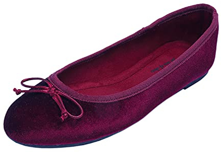 Feversole Women's Suede Macaroon Colorful Memory Foam Cushion Ballet Flat Burgundy Velvet Size 6.5