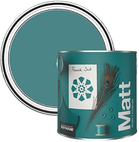 Rust-Oleum Colours Matt Emulsion Wall and Ceiling Paint - Peacock Suit 2.5L