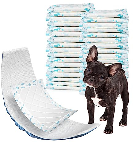 Pet Soft Dog Diaper Liners - 100 Count Disposable Dog Nappy Liners, Booster Pads for Male Female Dogs, Super Absorbent Dog Inserts Pads for Dog Nappies (Blue Bone, M-100)